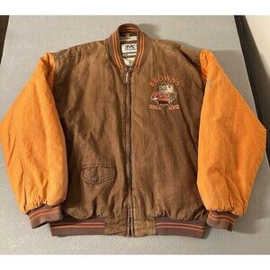 Vintage Rare 90s CLEVELAND BROWNS NFL Mirage Throwback Brownie Jacket Coat Sz L